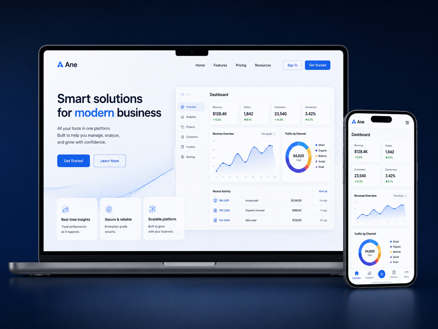 Exemplo premium de website
